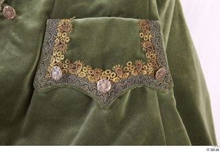  Photos Woman in Historical Dress 96 18th century green jacket historical clothing knob lace upper body 0002.jpg
